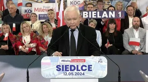 Spotkanie Jarosława Kaczyńskiego z mieszkańcami Siedlec. Oglądaj na żywo