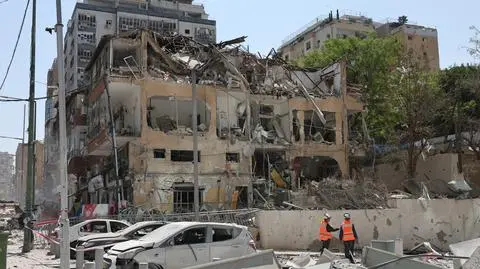 Izrael. Skutki ataku Iranu na Ramat Gan