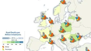 Wypadki drogowe z ofiarami śmiertelnymi - podział ze względu na typ użytkownika drogi