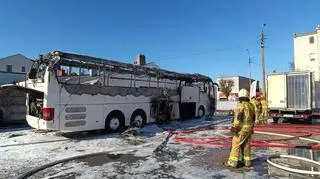 Pożar autobusów w Konstantynowie Łódzkim