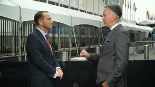 Radosław Sikorski w rozmowie z dziennikarzem CNN