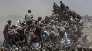 Punkt dystrybucji pomocy w Zikim, Gaza