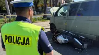 W Tarnowskich Górach zderzył się motocykl i osobówka