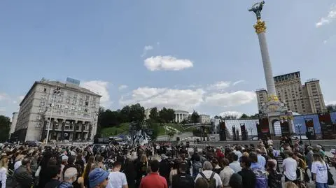 Ukraina. Pogrzeb dziennikarki Wiktorii Roszczyny