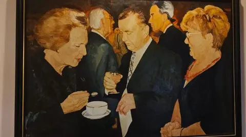 Obraz pokazujący Margaret Thatcher z chłodnikiem pani Marii