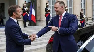 Karol Nawrocki z Emmanuelem Macronem