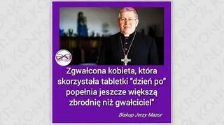 Biskup o zgwałconych kobietach i tabletce "dzień po"? Fałszywy cytat