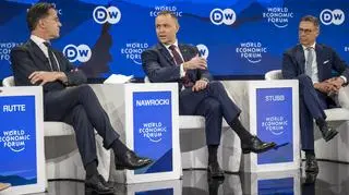 Karol Nawrocki podczas debaty w Davos