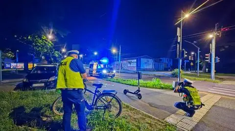 Tychy. Zderzenie rowerzystów i hulajnogi