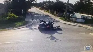 W kierującego motocyklem wjechał pijany kierowca 