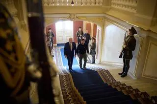 Joe Biden i Wołodymyr Zełenski w Kijowie (20.02.2023)