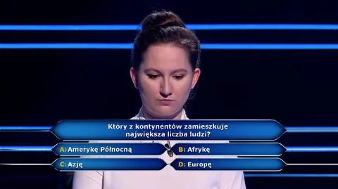 W "Milionerach" pytanie o najbardziej zaludniony kontynent 