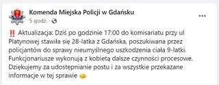 Komunikat policji
