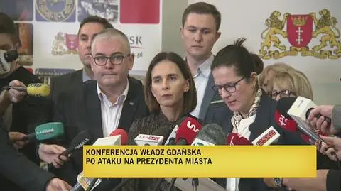 Konferencja władz Gdańska po ataku na prezydenta miasta