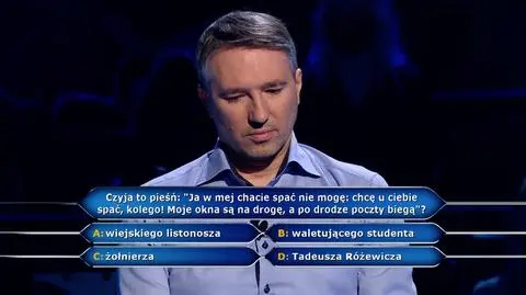 W "Milionerach" pytanie o pieśń. Większość publiczności nie znała poprawnej odpowiedzi