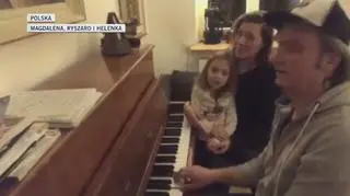 Magdalena, Ryszard and Helenka sing "Silent Night" in Polish