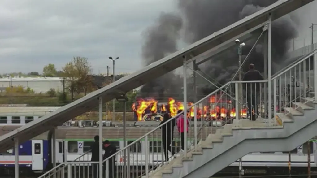 Spłonął nieużywany wagon