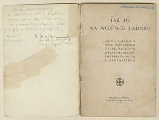 Zbiór polskich pieśni żołnierskich i patriotycznych z dedykacja od poselstwa RP w Bagdadzie