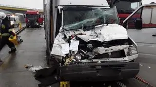 Wpadek na A1. Dwie osoby ranne