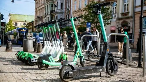 Hulajnogi elektryczne w centrum Krakowa