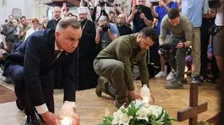 Prezydenci Andrzej Duda i Wołodymyr Zełenski oddali hołd ofiarom Wołynia w 80. rocznicę Rzezi Wołyńskiej