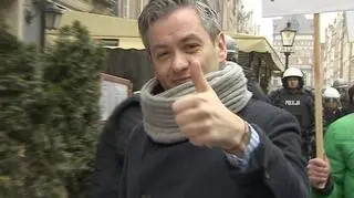 Na manifestacji pojawił się również Robert Biedroń, poseł Ruchu Palikota