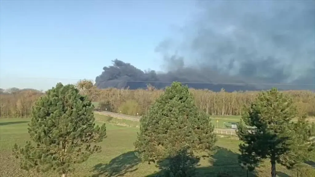 Pożar odpadów w Koninie 