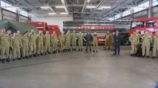 Konferencja polskich strażaków przed wylotem do Turcji