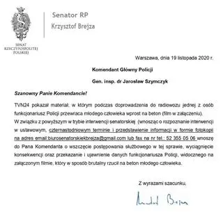 Interwencja senatorska Krzysztofa Brejzy