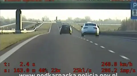 Jechał "całą szerokością jezdni", na liczniku miał 248 km/h