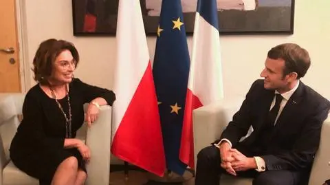 Małgorzata Kidawa-Błońska na spotkaniu z Emmanuelem Macronem