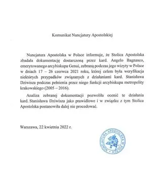 Komunikat Nuncjatury Apostolskiej