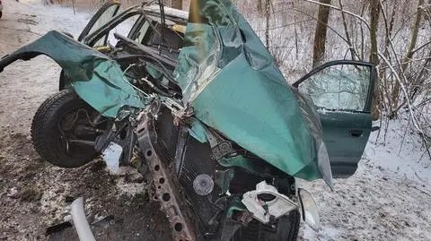 Straciła panowanie nad autem i uderzyła w drzewo. "Warunki na drogach są trudne"