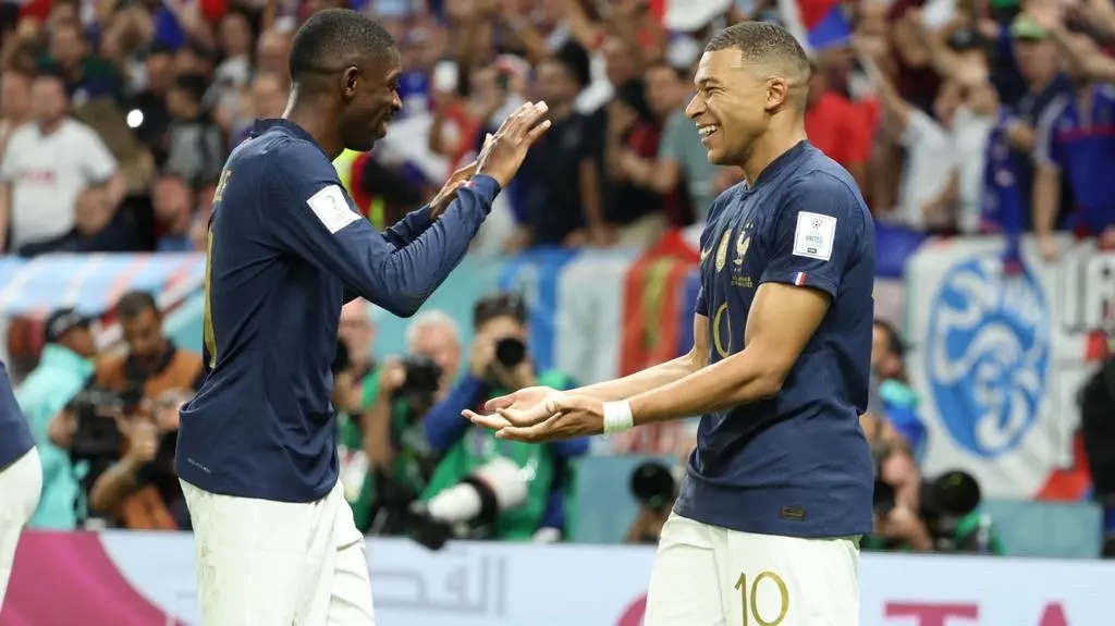 Ousmane Dembele and Kylian Mbappe