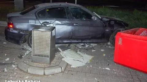 Nocne szaleństwa za kółkiem zakończył na... odkurzaczu. Nagranie