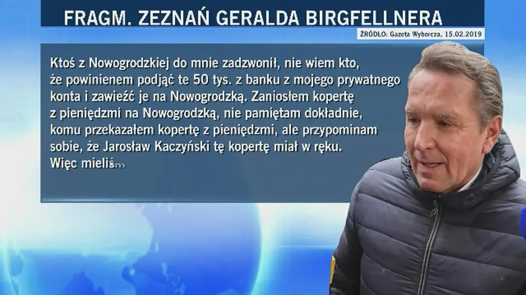 Fragment zeznań Birgfellnera opublikowany przez Wyborczą