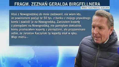 Fragment zeznań Birgfellnera opublikowany przez Wyborczą