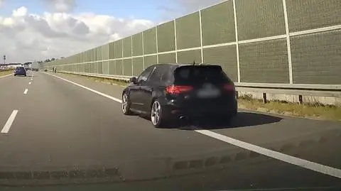 Wyprzedzał pasem awaryjnym A2. Prawie potrącił pieszych