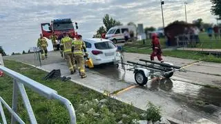 Samochód stoczył się do Wisły