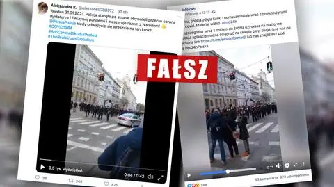 Policjanci w Wiedniu przyłączyli się do protestujących przeciw obostrzeniom? Policja nie potwierdza