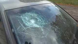 Zniszczony samochód burmistrz Czaplinka