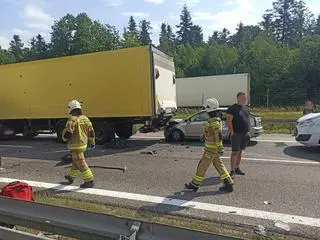 Zderzenie pięciu samochodów na S7