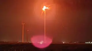 Pożar turbiny w województwie zachodniopomorskim