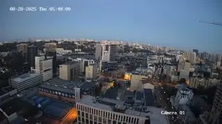 Moment tuż przed uderzeniem rosyjskiej rakiety 