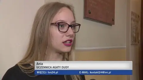 Pracownicy i uczniowie szkoły o Agacie Dudzie