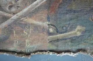 Fragment obrazu odkrytego w brzozowskim kościele