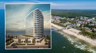 Projekt wieżowca, który ma stanąć blisko plaży w Międzyzdrojach.