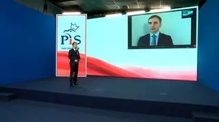 Konferencja w siedzibie PiS, gdzie zdalnie głos zabrał Zbigniewa Ziobry