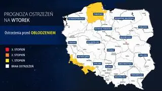Prognoza zagrożeń meteorologicznych na wtorek
