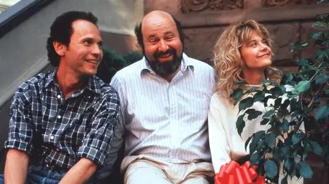 Billy Crystal, Rob Reiner i Meg Ryan na planie "Kiedy Harry poznał Sally"